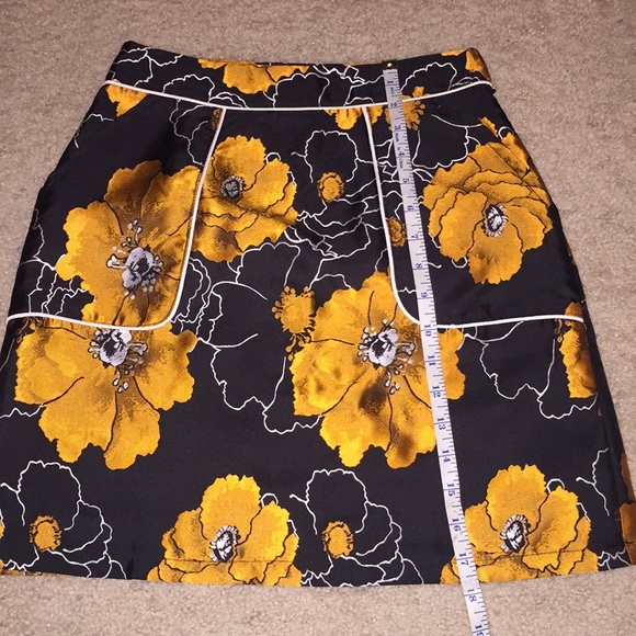 Asos black and orange floral skirt size 2 - Picture 6 of 7